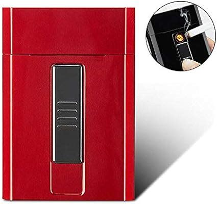 auoker cigarette case box with electric|Cigarette Case with Lighter, Automatic Ejection Box Holder for 10 .